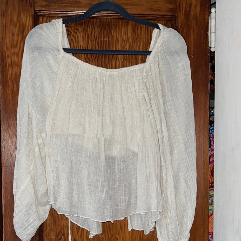 Free People Cream Blouse backless NWOT